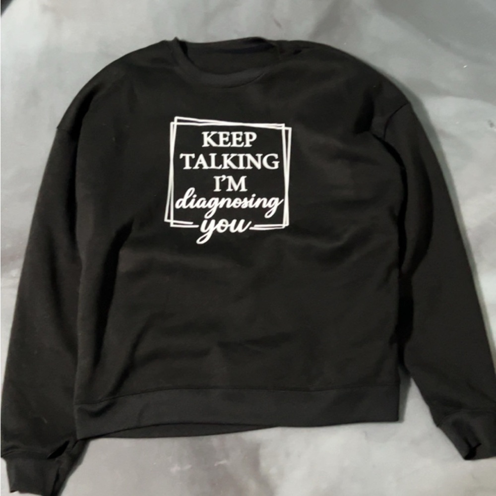 Size medium baggie sarcastic sweater